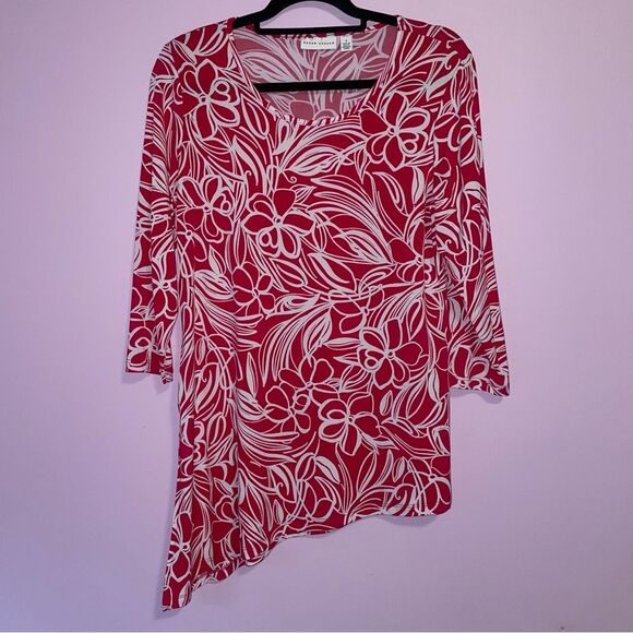 Susan Graver S Floral Tunic Liquid Knit QVC Pink - Picture 1 of 8